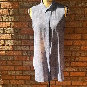 White House Black Market Blue Patterned Top (S)